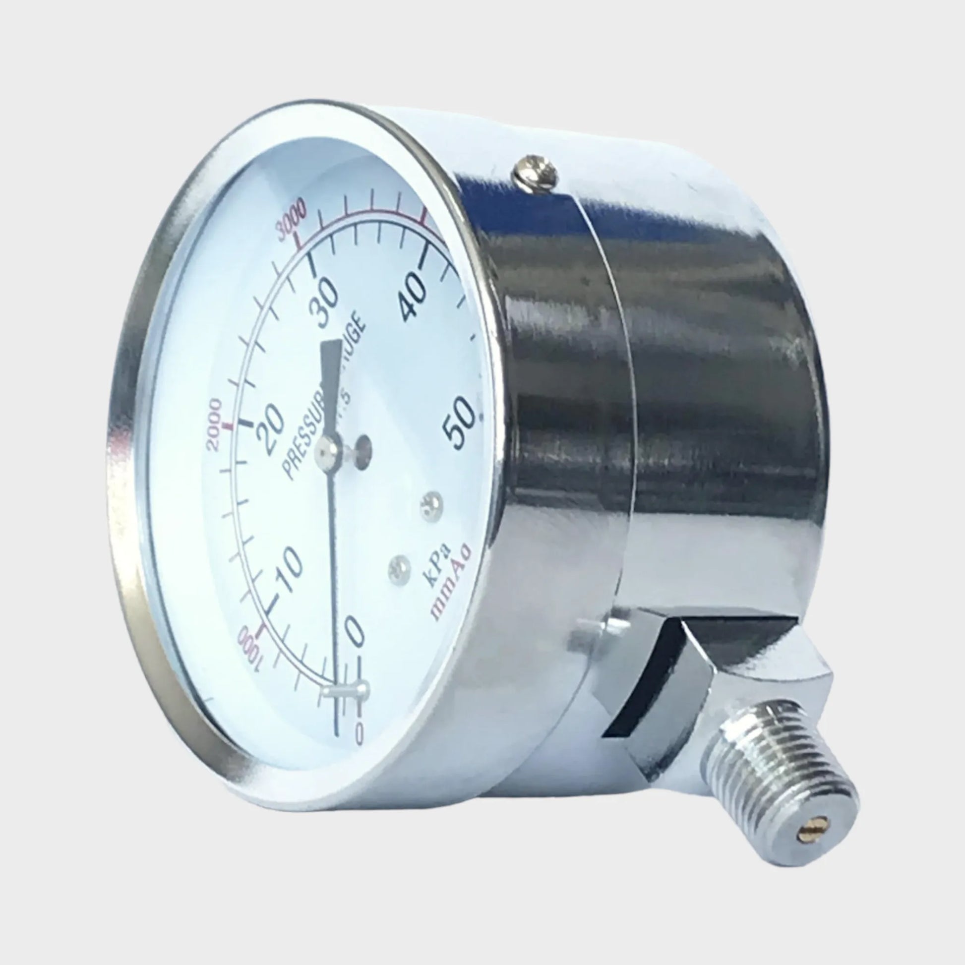 Bellows Pressure Gauge 5000 mmAq Chromed Steel Brass Air Manometer