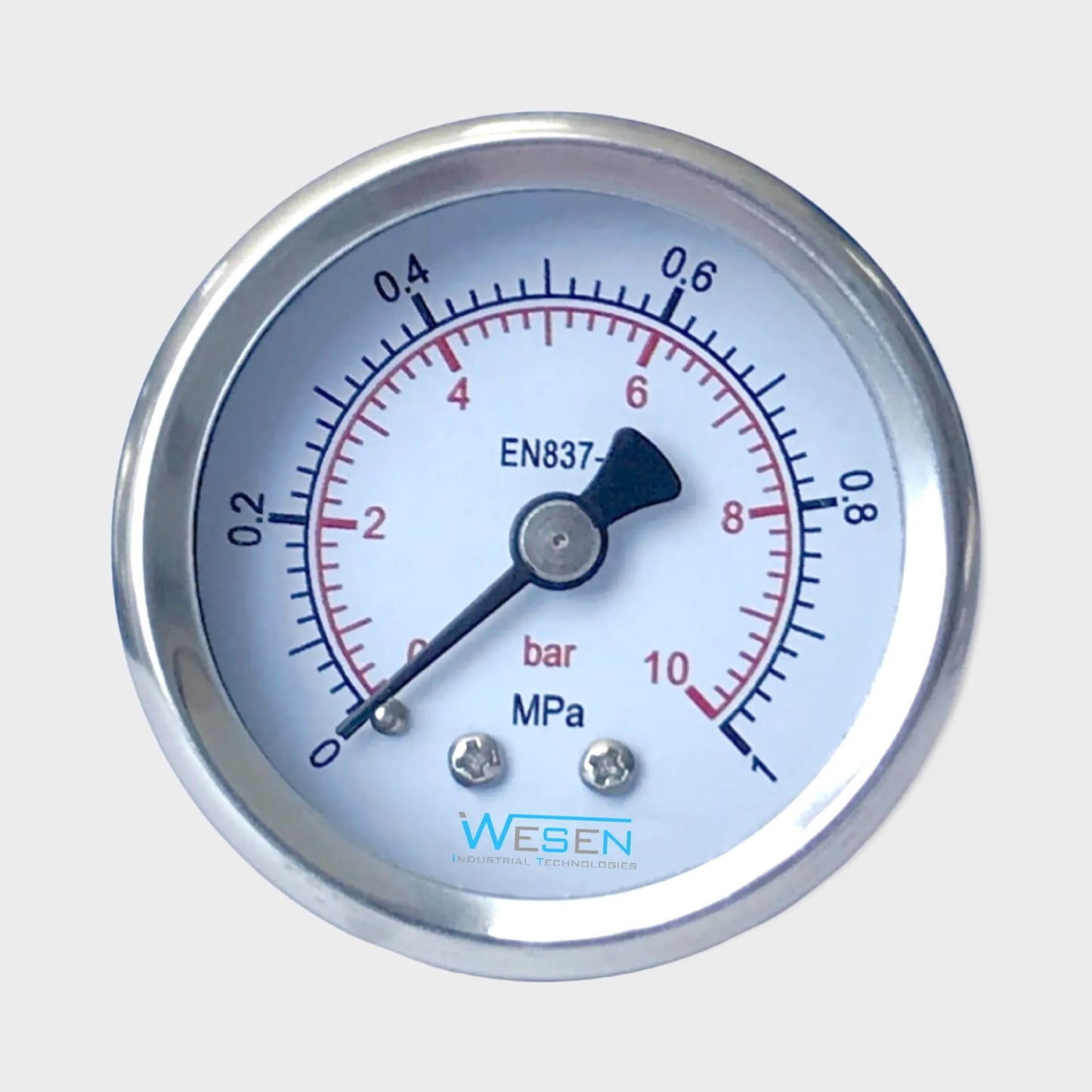 0 to 10 Bar Pressure Gauge Rolling Ring Type All SS Manometer Back Mount