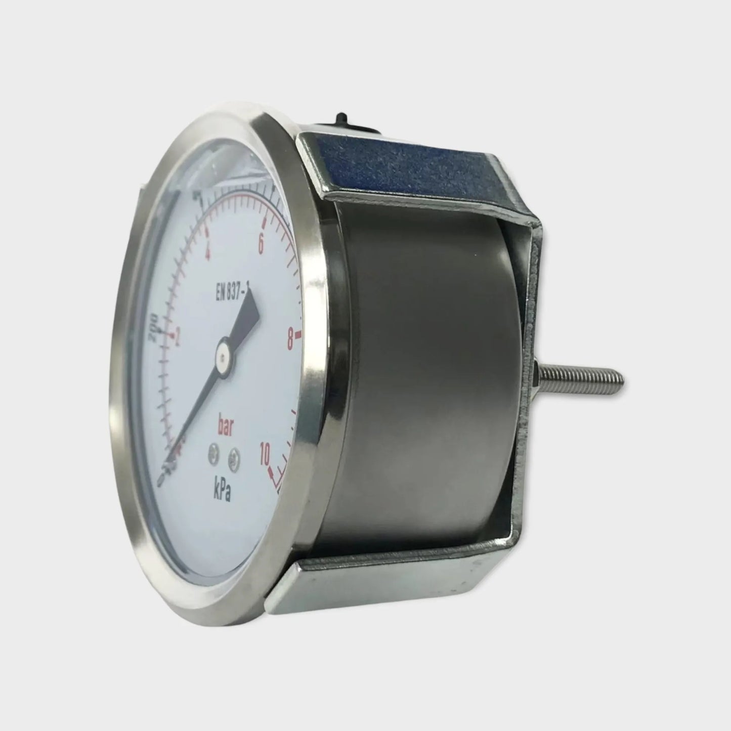 Glycerin Filled Pressure Gauge Manufacturers 10 Bar with Mounting Bracket-side