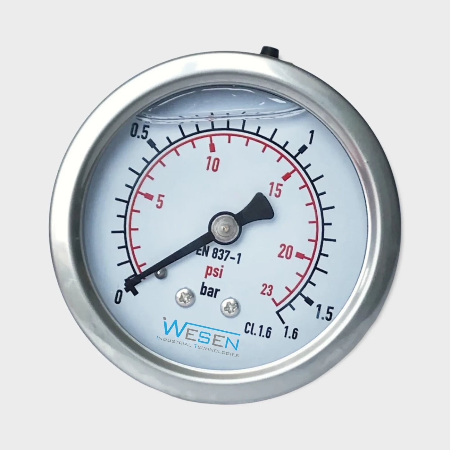 Liquid Filled Best Gas Manometer 63mm SS316L Case Center Back Mount