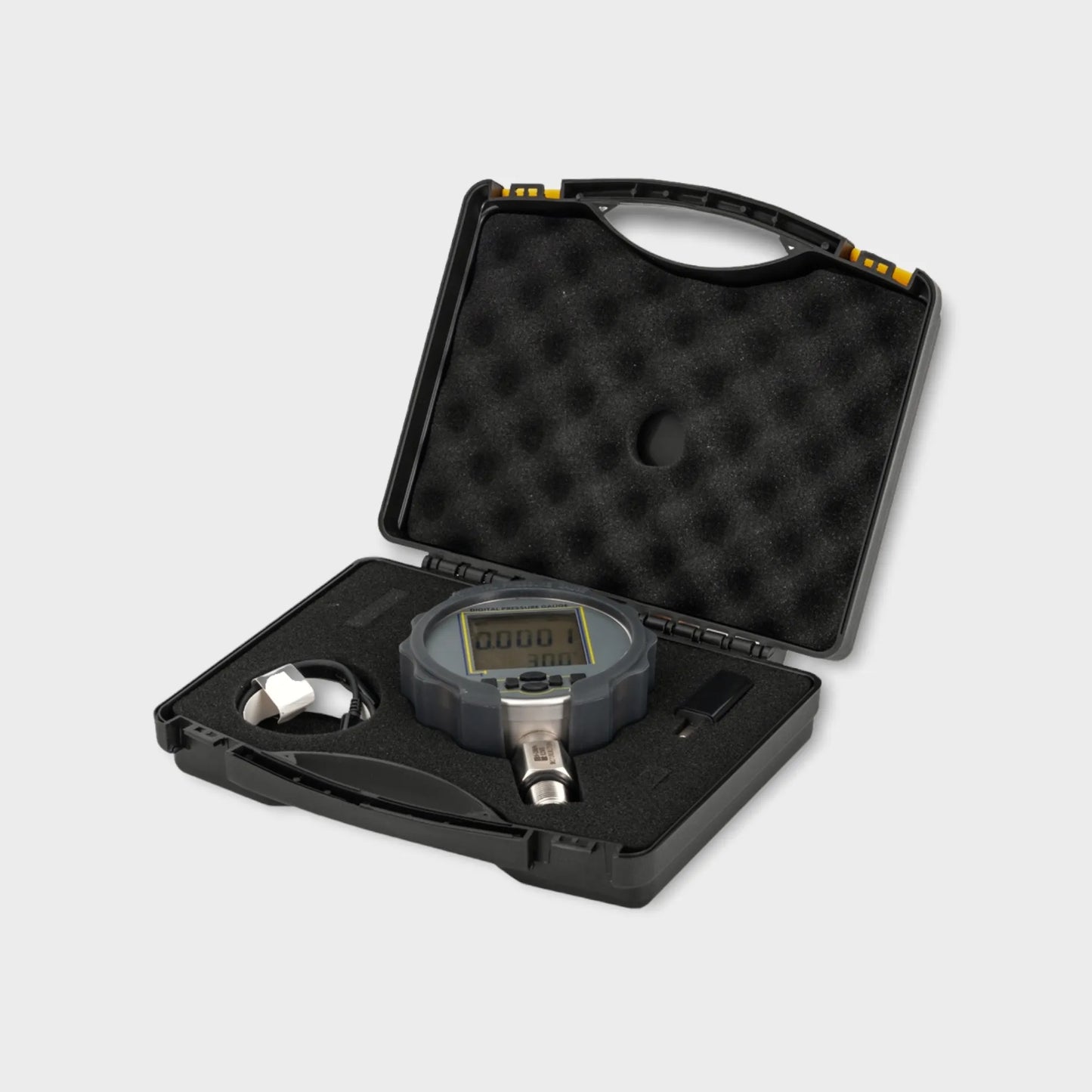 D210 Series High Precision Digital Pressure Gauge Placed in the portable box