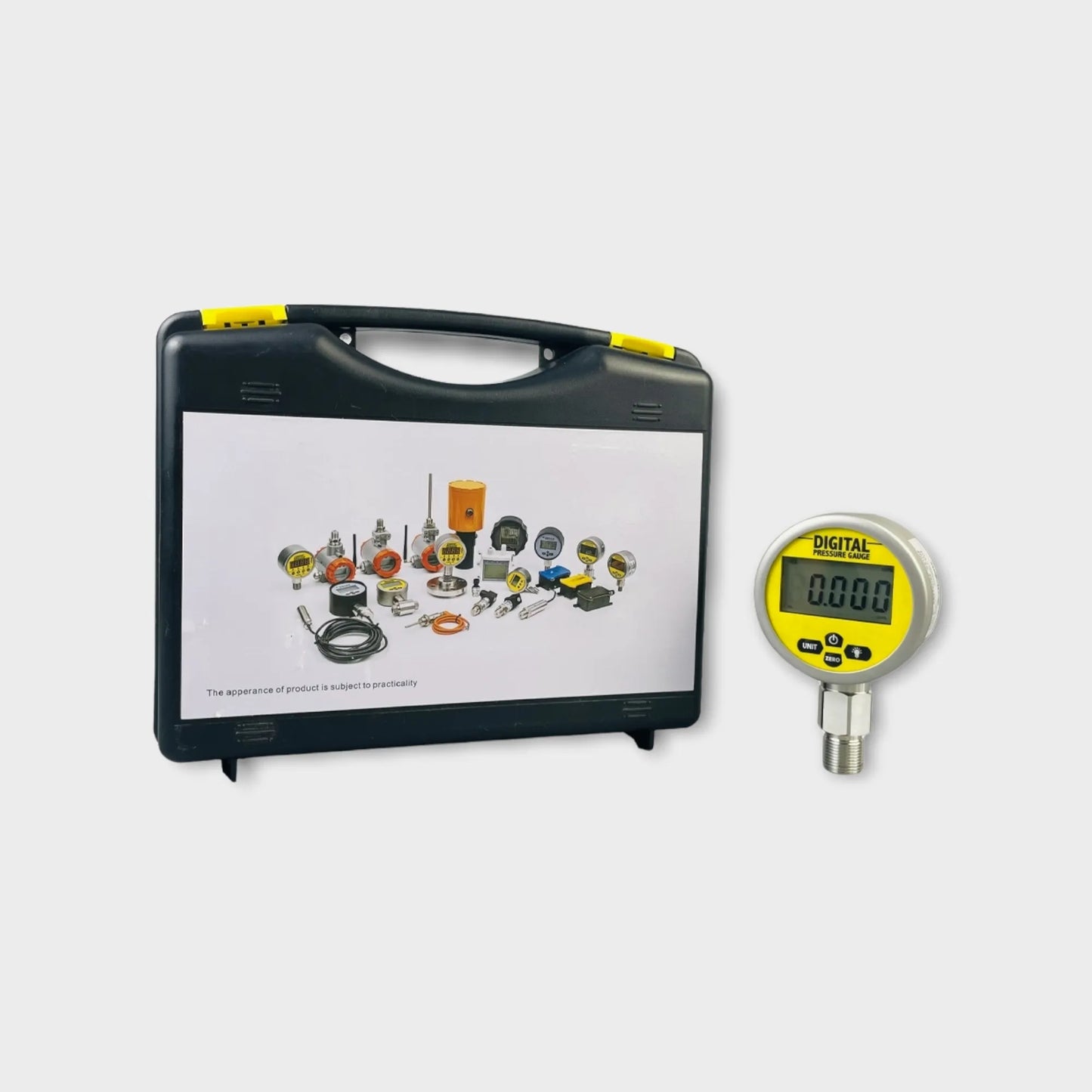 WESEN D280C Series digital pressure gauge with portable box closed