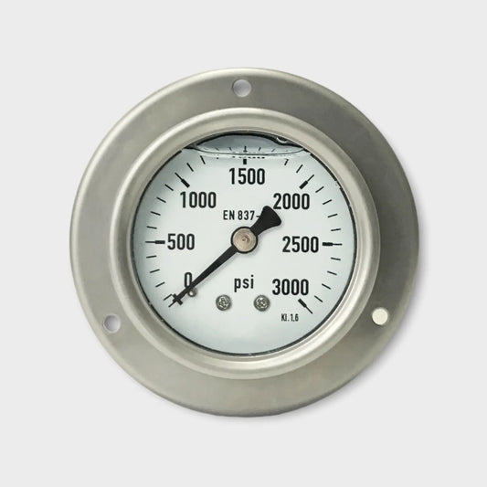Stainless steel flange mount pressure gauge
