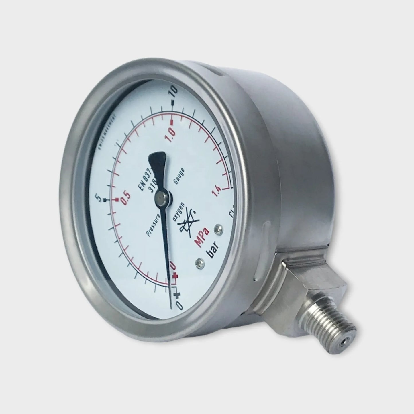 4" Stainless Steel Oxygen Pressure Gauge Use No Oil 14 Bar