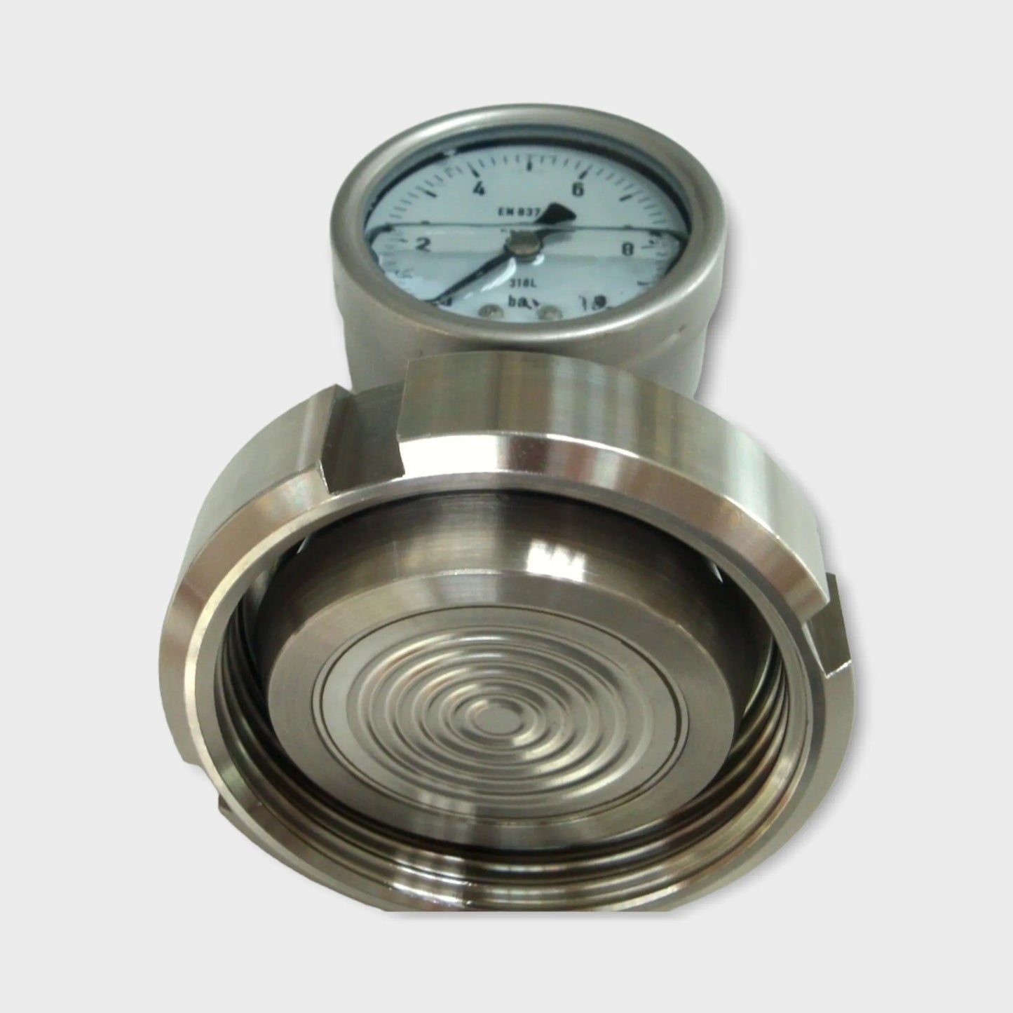 Custom Diaphragm Pressure Gauge 10 BAR With Glycerin Silicone Oil Filled-bottom