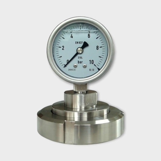Custom Diaphragm Pressure Gauge 10 BAR With Glycerin Silicone Oil Filled