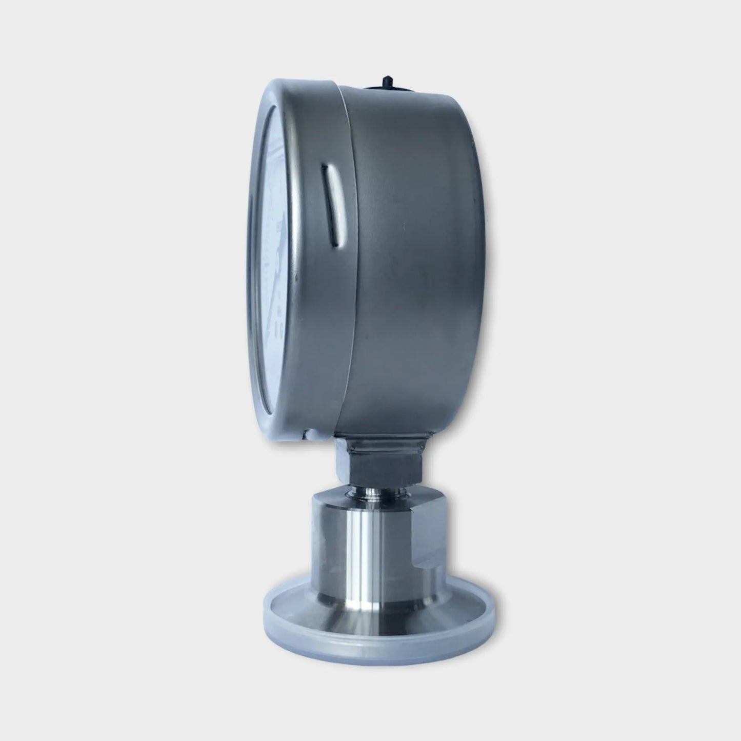 Side View of Diaphragm Sealed Pressure Gauge 80mm Glycerin Filled Stainless Steel Manometer