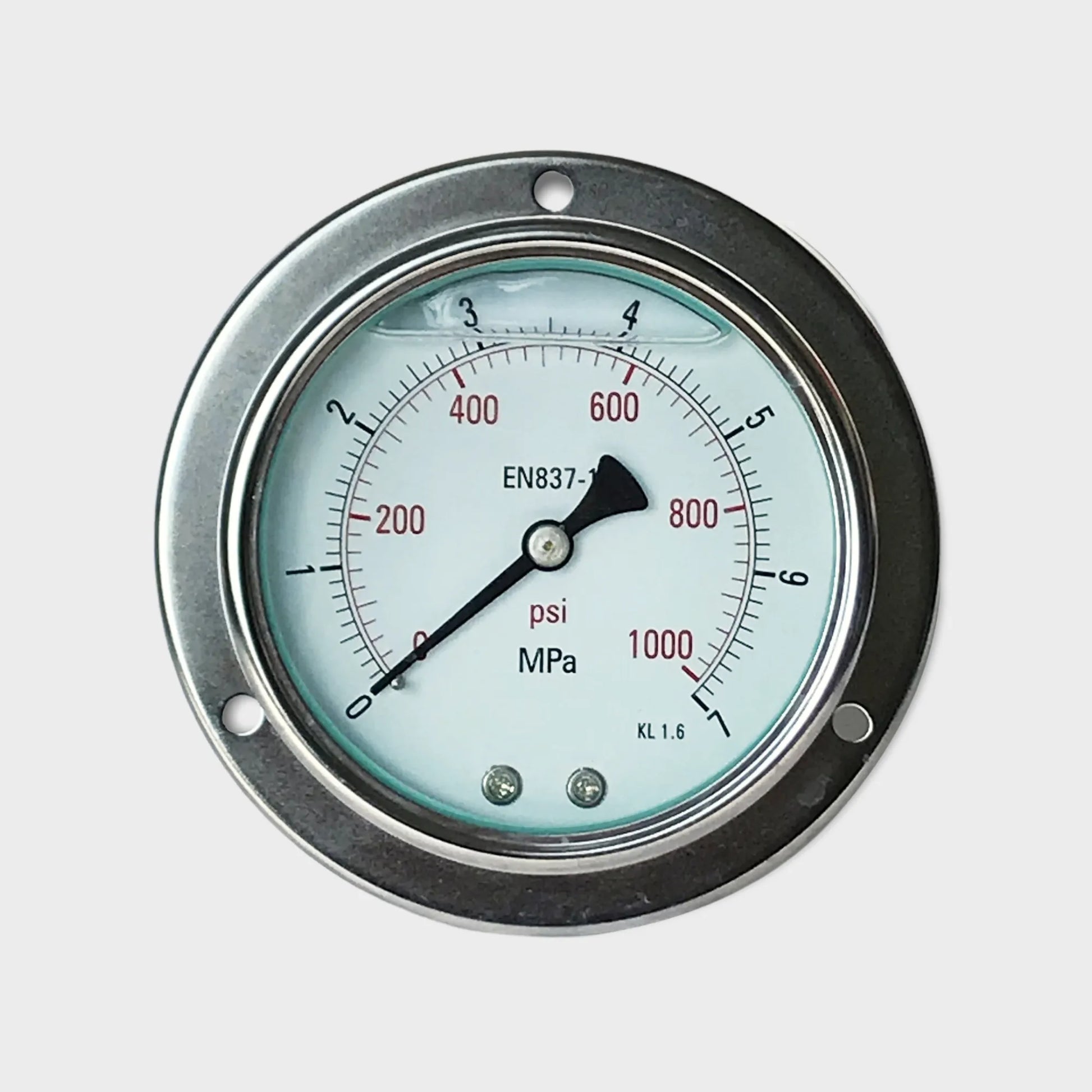 100mm Lower Back Mount Pressure Gauge Chromed Steel Case Flow Manometer