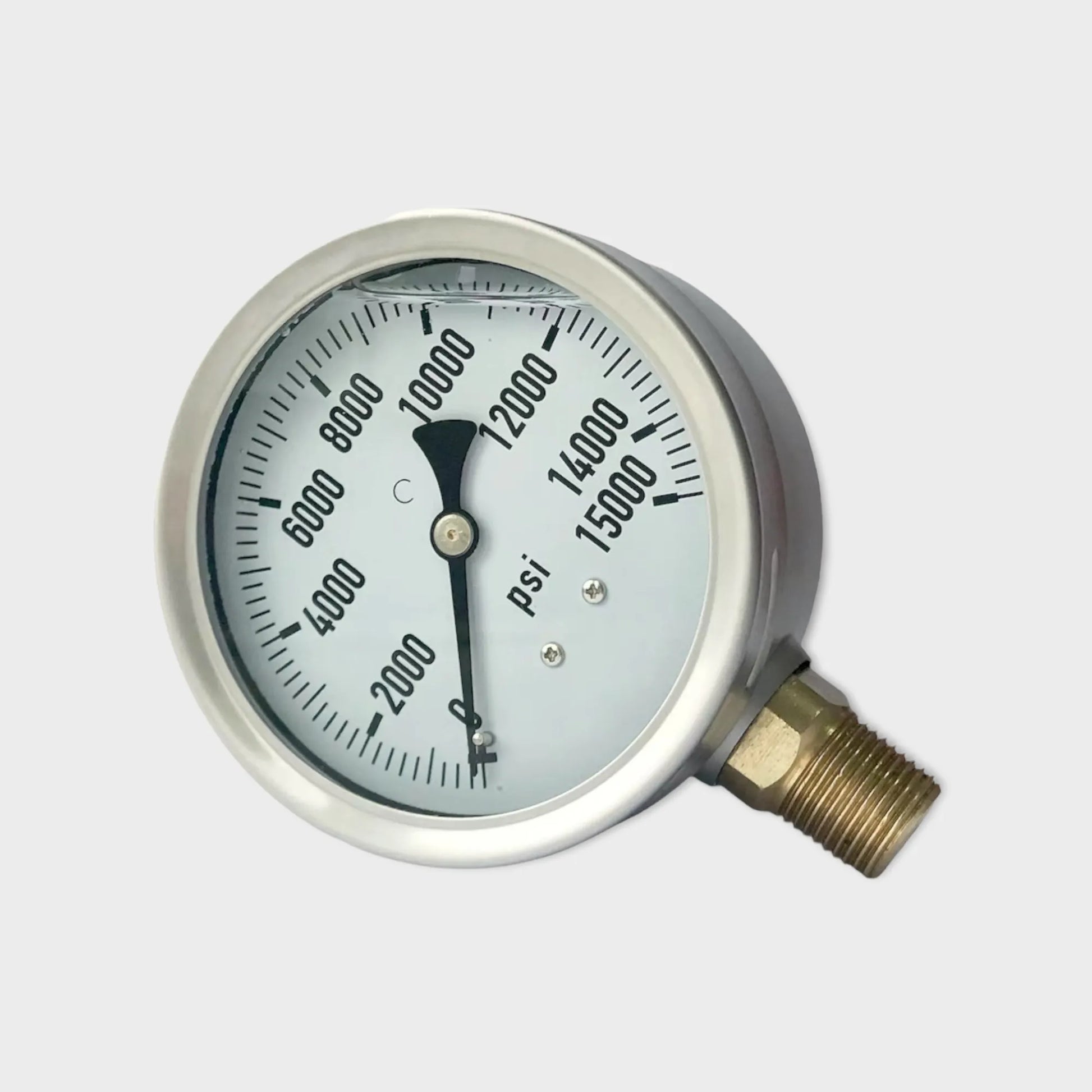 100mm Pressure Gauge For Pump Lower Mount Glycerin Filled 1/2 NPT side