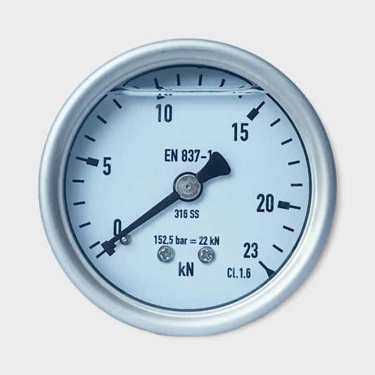 High Oil Pressure Gauge 23 kN Hydraulic Manometer 316SS