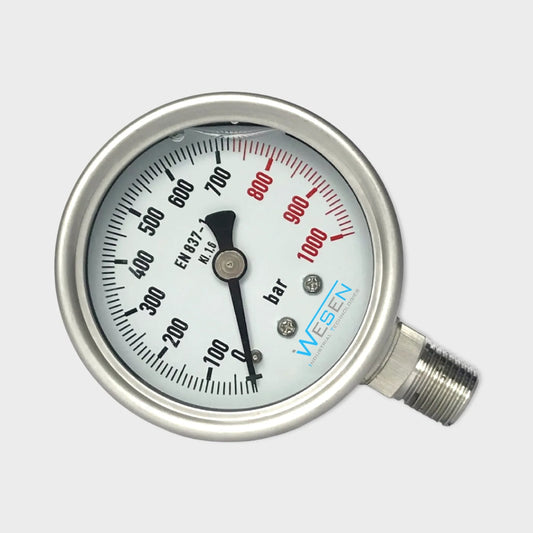 High Pressure Gauge 1000 Bar SS316 Manometer Bourdon Tube Radial