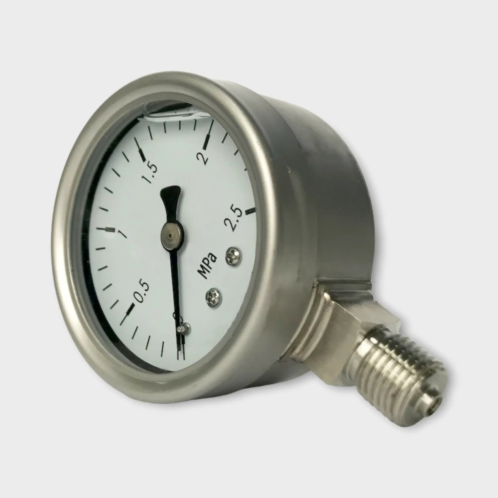 Hydronic Manometer 63MM 2.5MPa Radial Connection Silicone Oil Filled-side