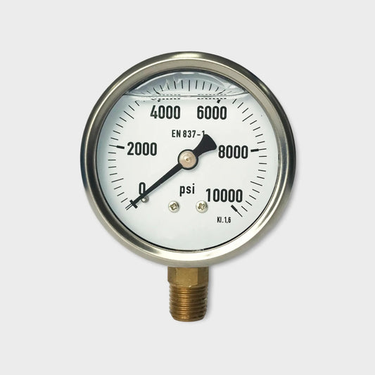 1/4 NPT Pressure Gauge Glycerin filled Lower Mount Flow Manometer
