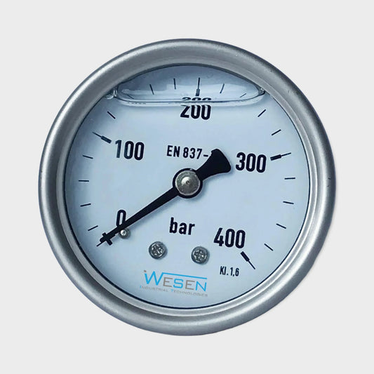 Manometer 400 Bar Pressure Gauge Liquid Filled Center Back Entry