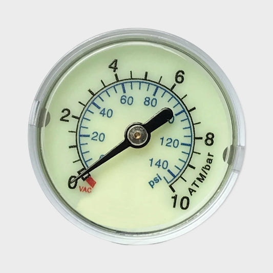 Medical Air Pressure Gauge 10 ATM Plastic Connector Luminous Dial