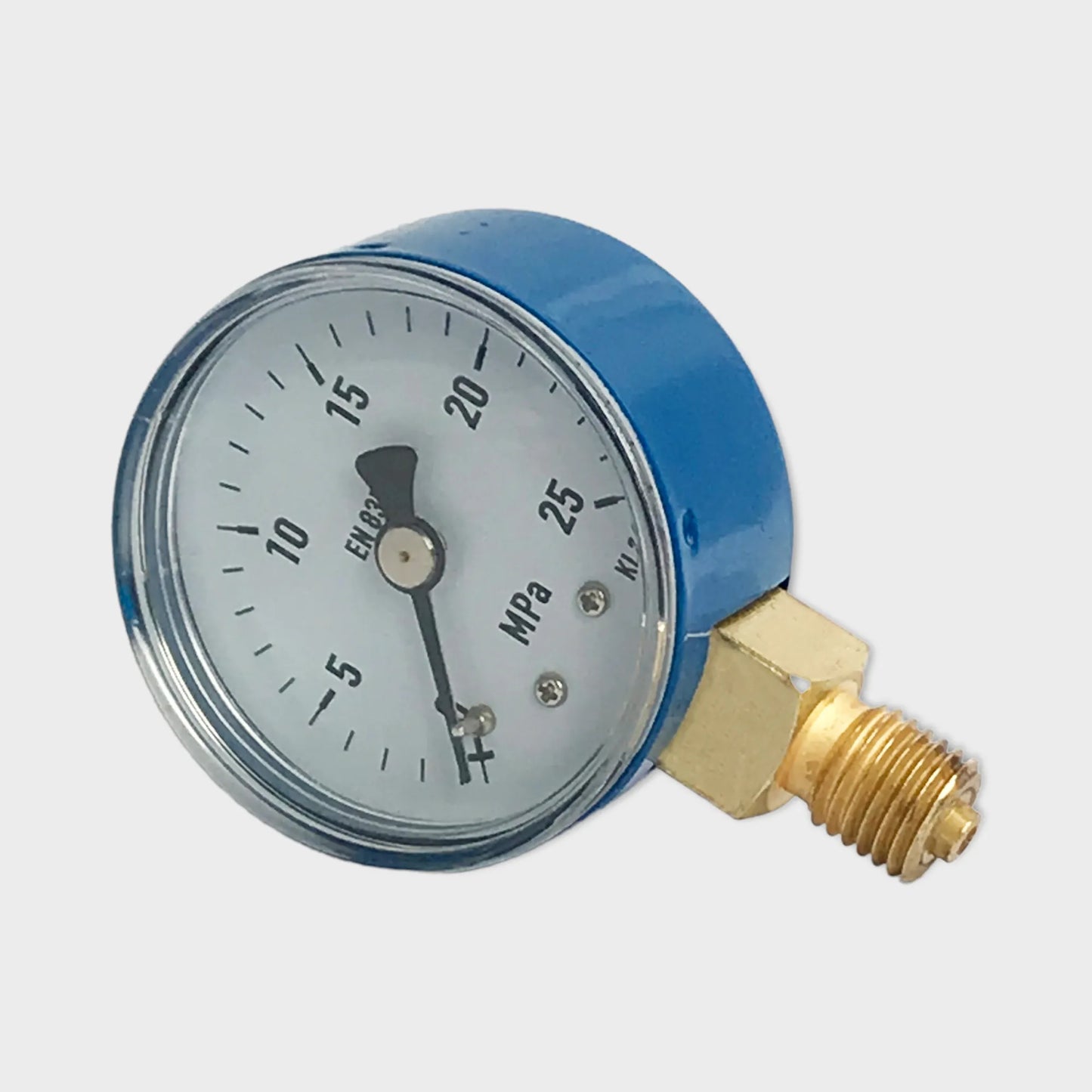 Oxygen Regulator Pressure Gauge Blue Painted Steel Case EN837-1-2