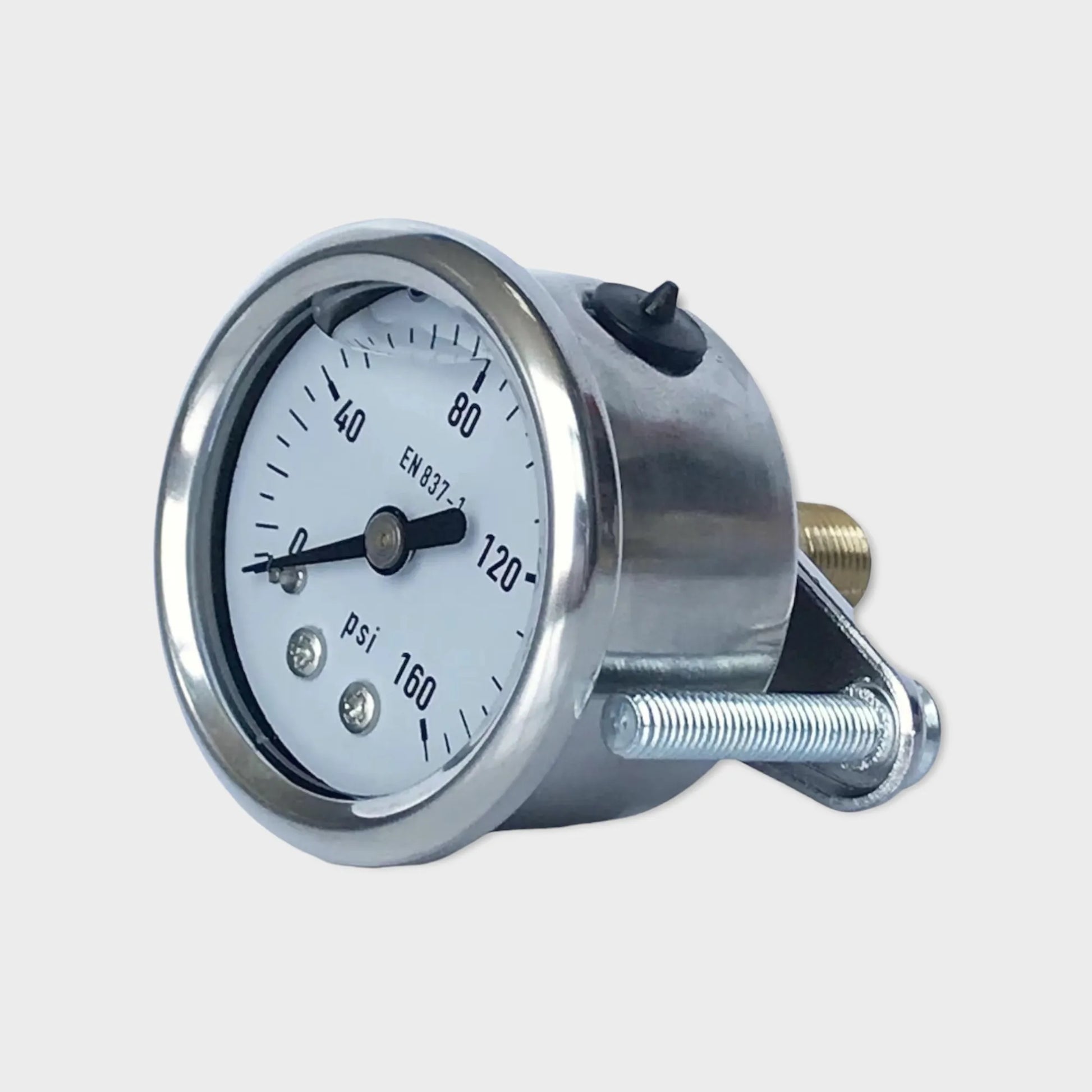 Bracket Mount 40mm Dial Pressure Gauge Best HVAC Manometer oblique view