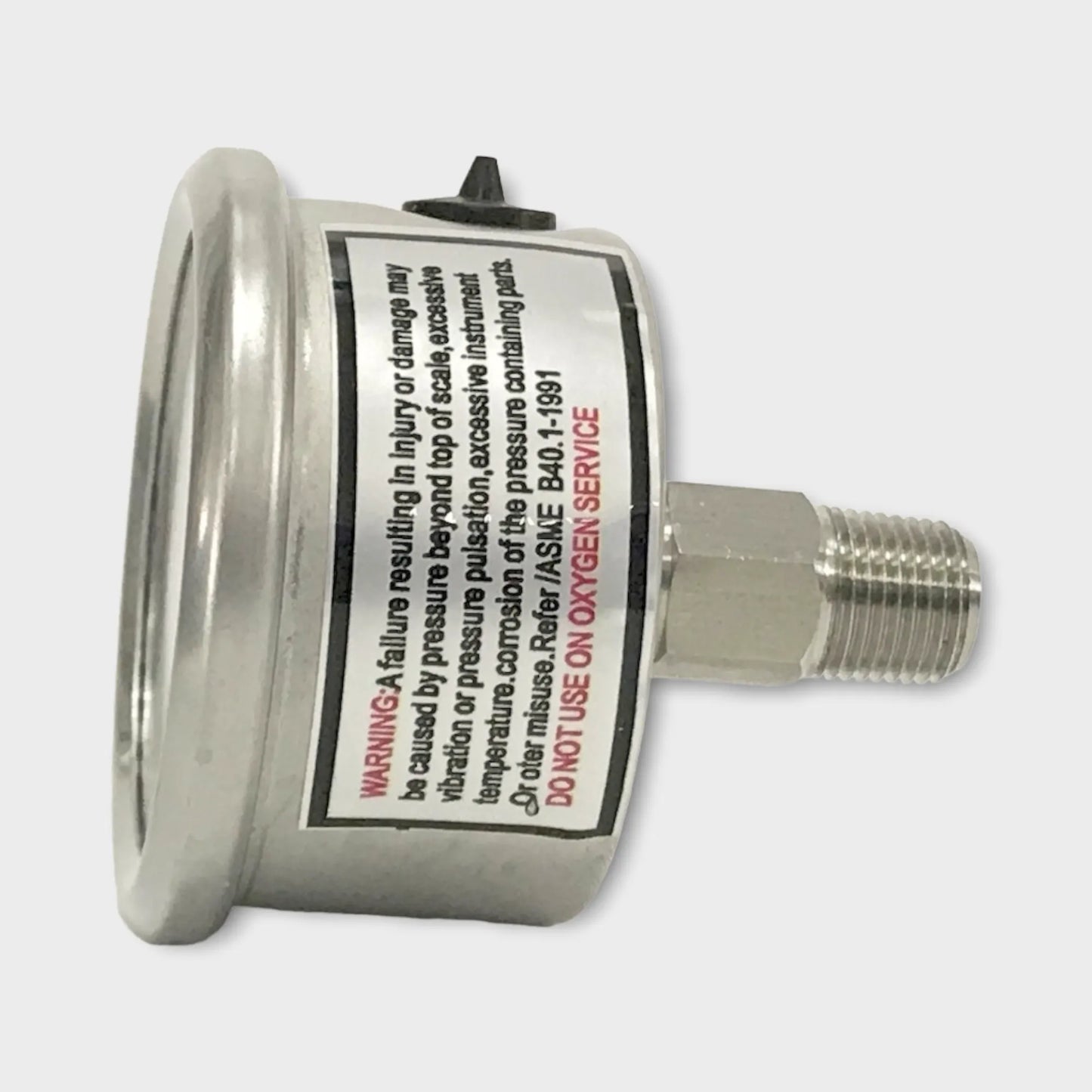 Pressure Gauge Gas Medium 10 Bar Center back Treble Scale SS316-side