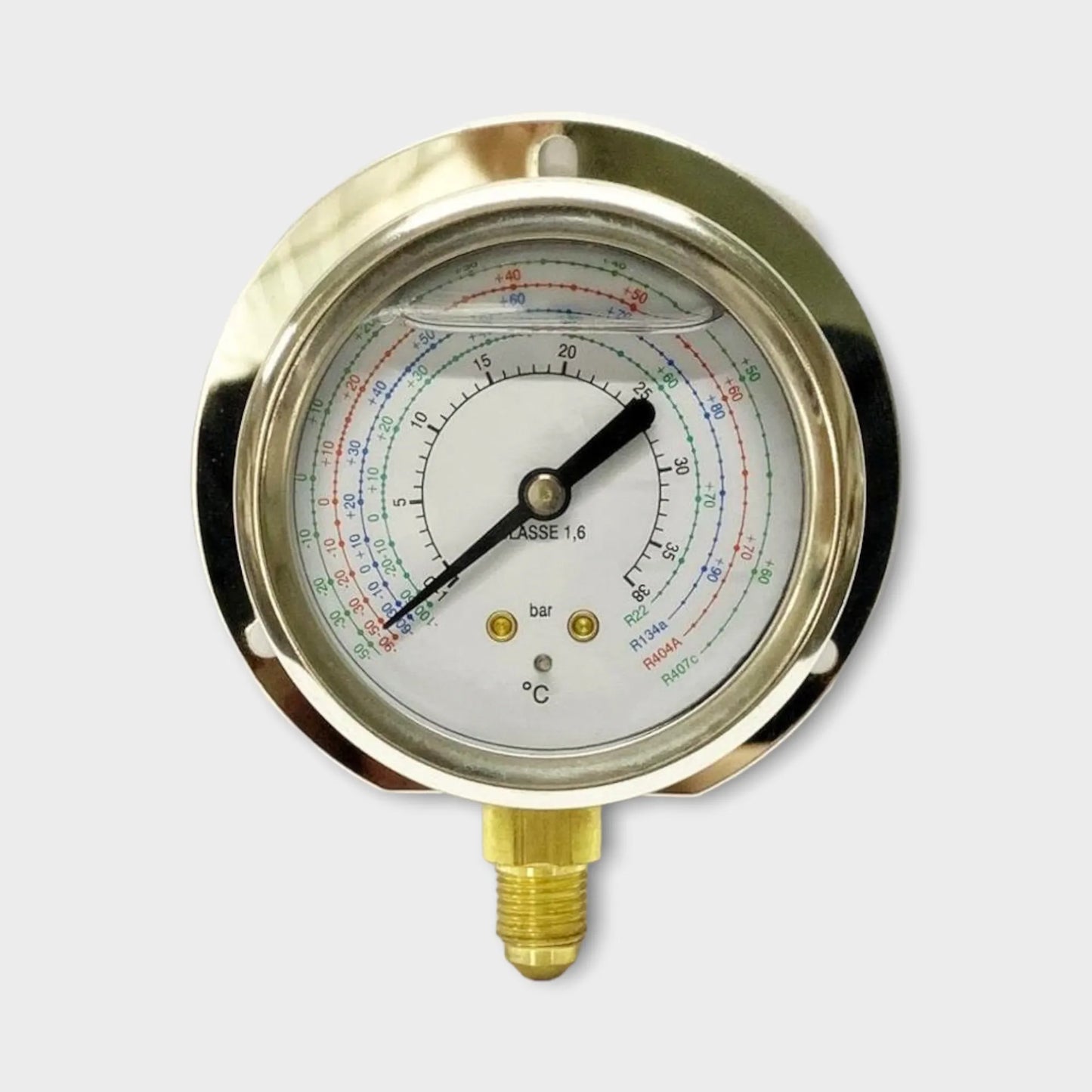 63mm SS Pressure Gauge Refrigeration Application R22 Panel Mount