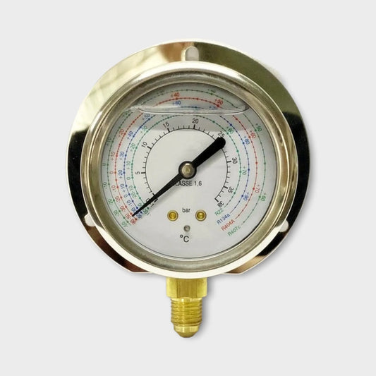 63mm SS Pressure Gauge Refrigeration Application R22 Panel Mount