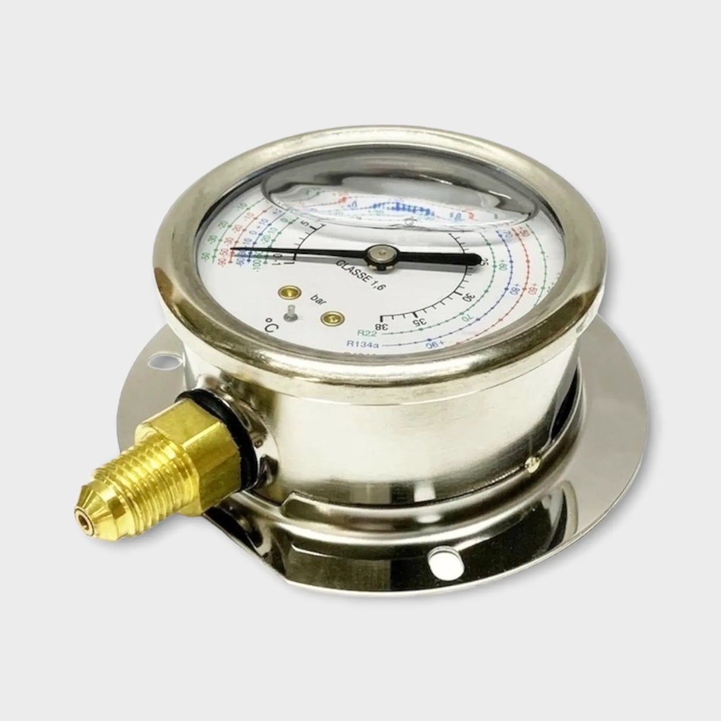 63mm SS Pressure Gauge Refrigeration Application R22 Panel Mount-side