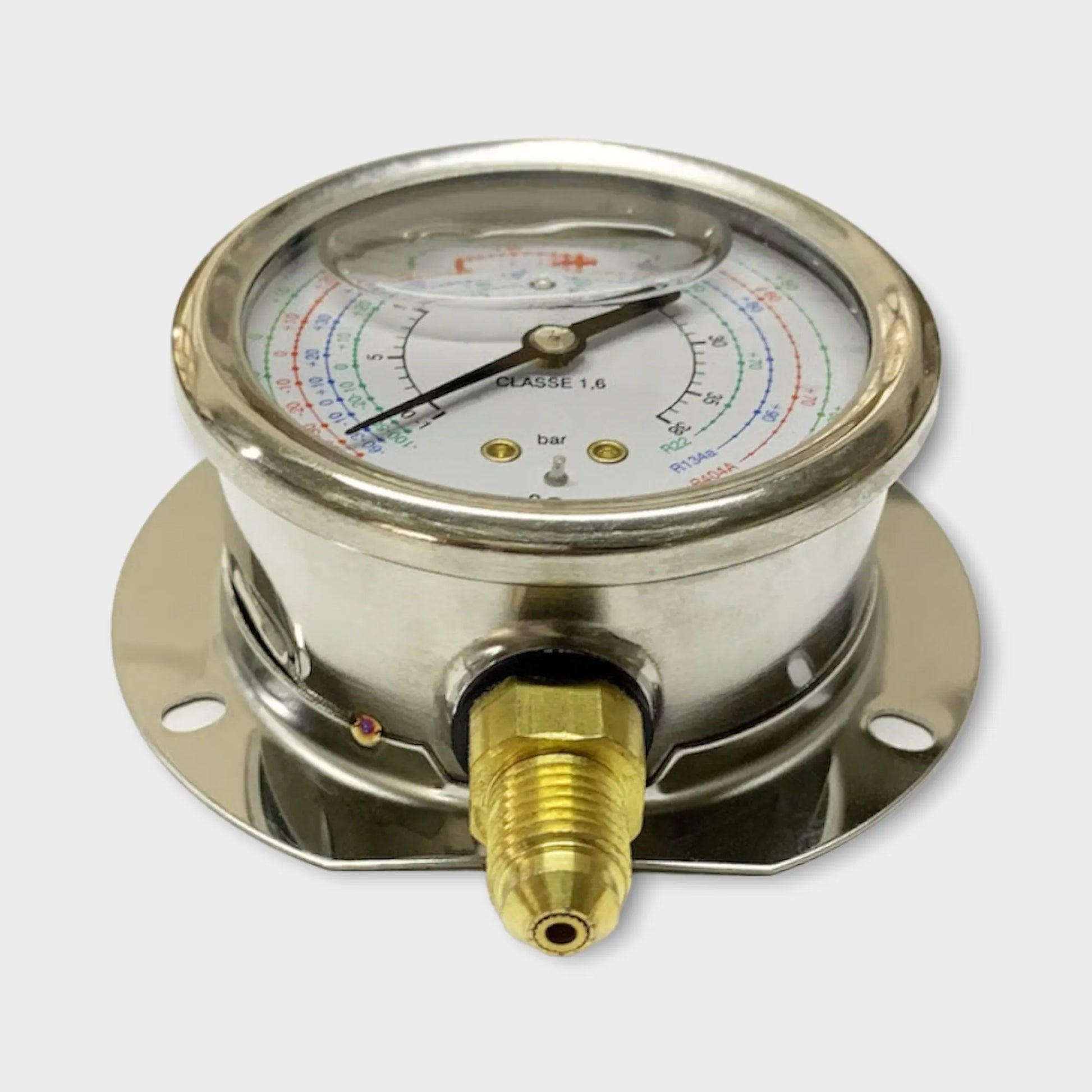 63mm SS Pressure Gauge Refrigeration Application R22 Panel Mount-bottom