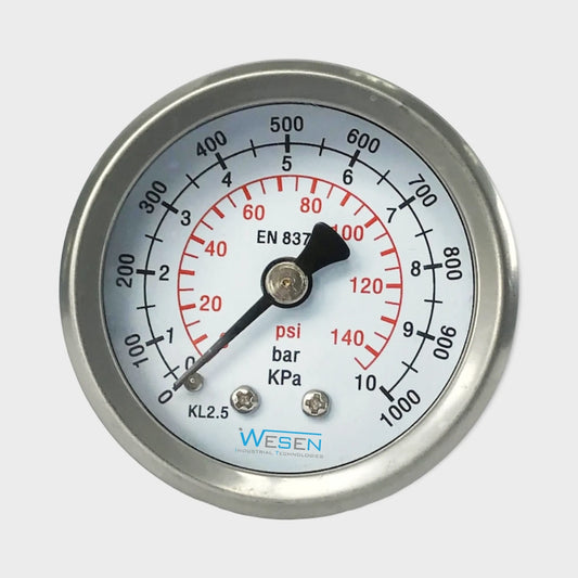 Pump Suction Pressure Gauge 50mm ALL SS 316 Body Glass Lens Manometer