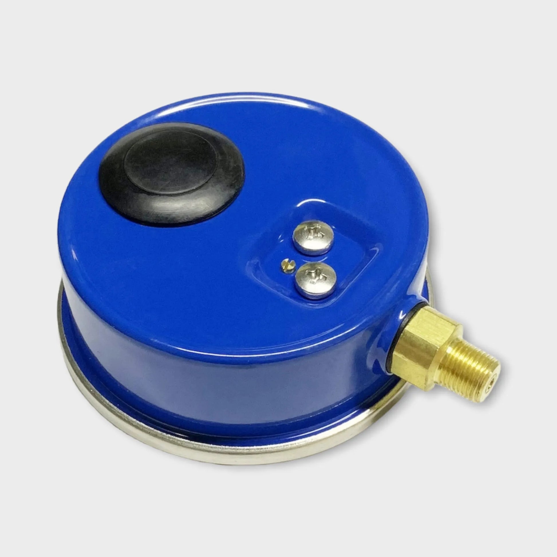 R22 Gas Pressure Gauge Glycerin Filling Blue Painted Case Brass Connection-back
