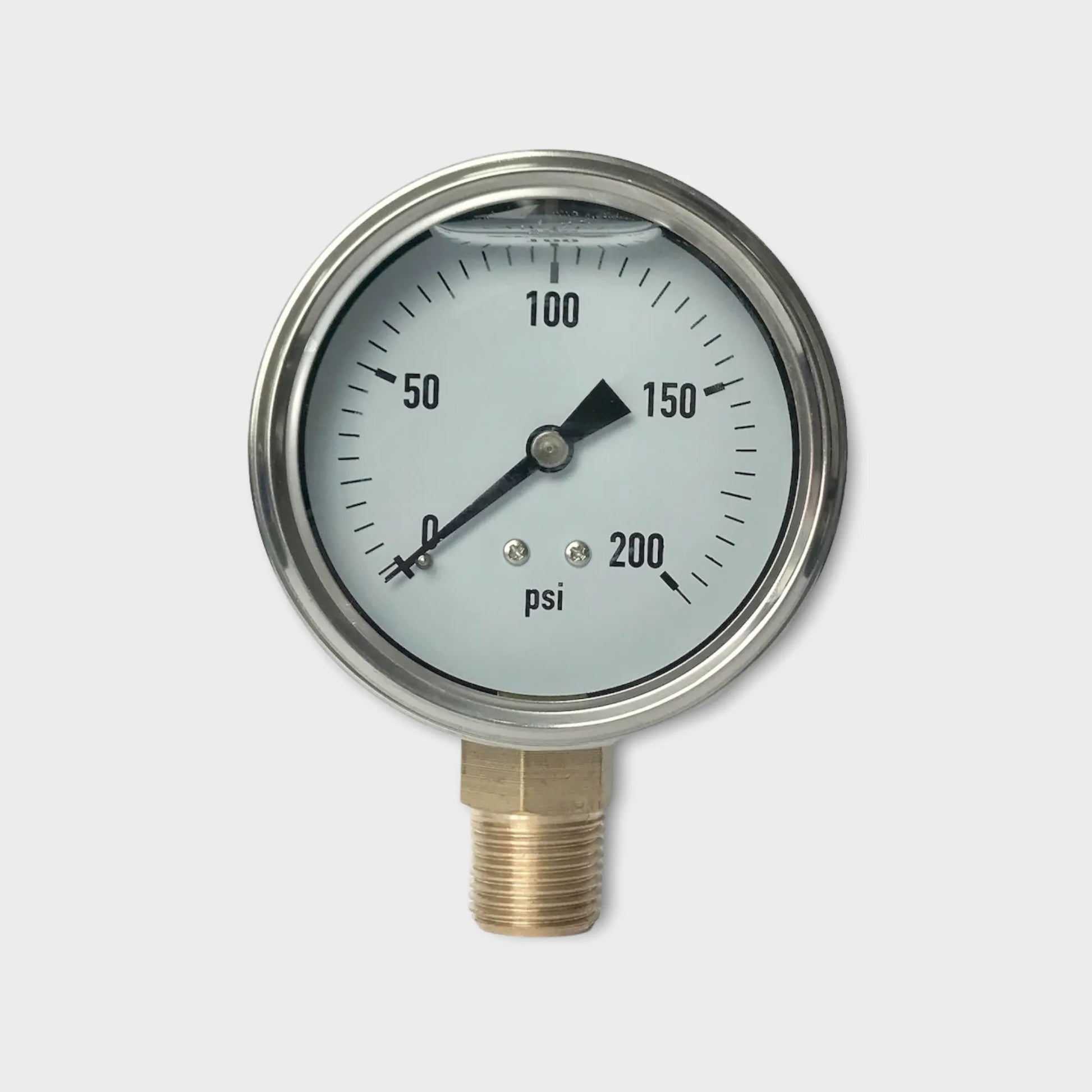 1/4 NPT Pressure Gauge Hydraulic 200 PSI Bourdon Type 75mm