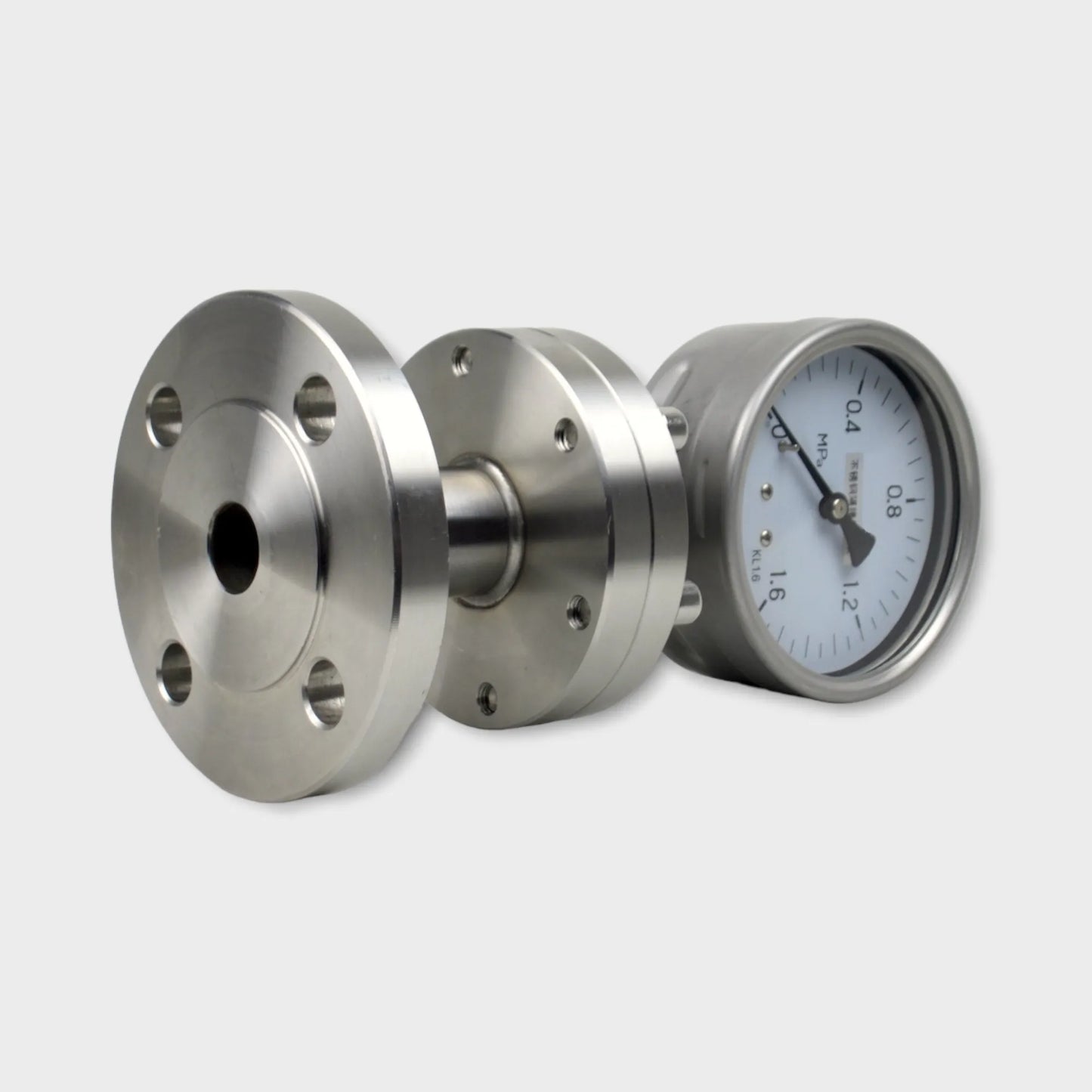 Sealed Diaphragm Pressure Gauge Flange Mount All Stainless Steel-side