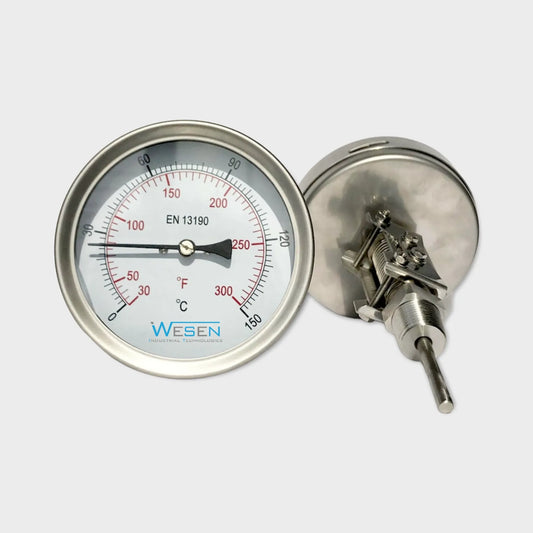 Temperature Gauge On Water Heater Universal Joint Mounting 4" Dial-face and bottom