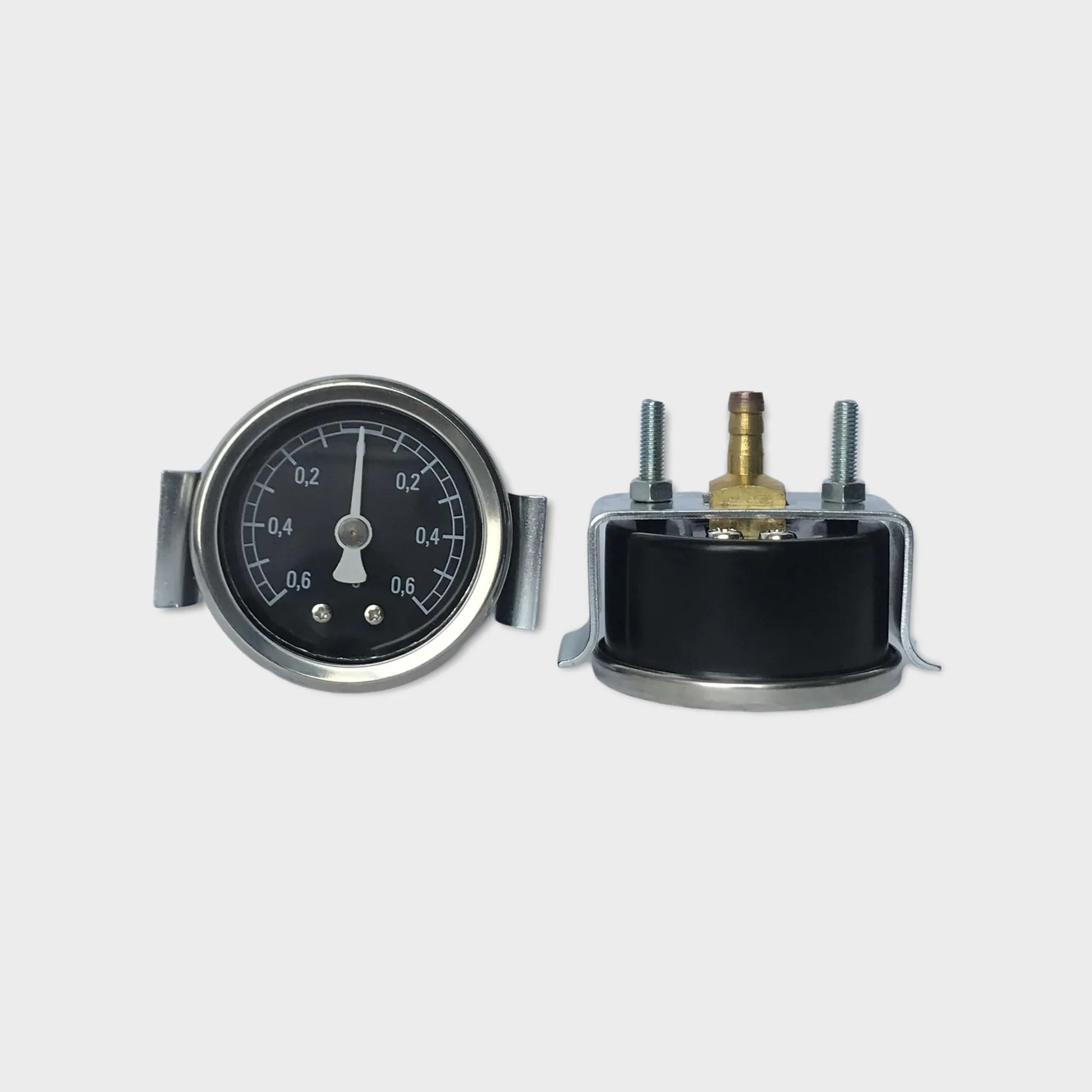 Vacuum Pressure Gauge UK Painted Steel Case with U-clamp Bracket-3