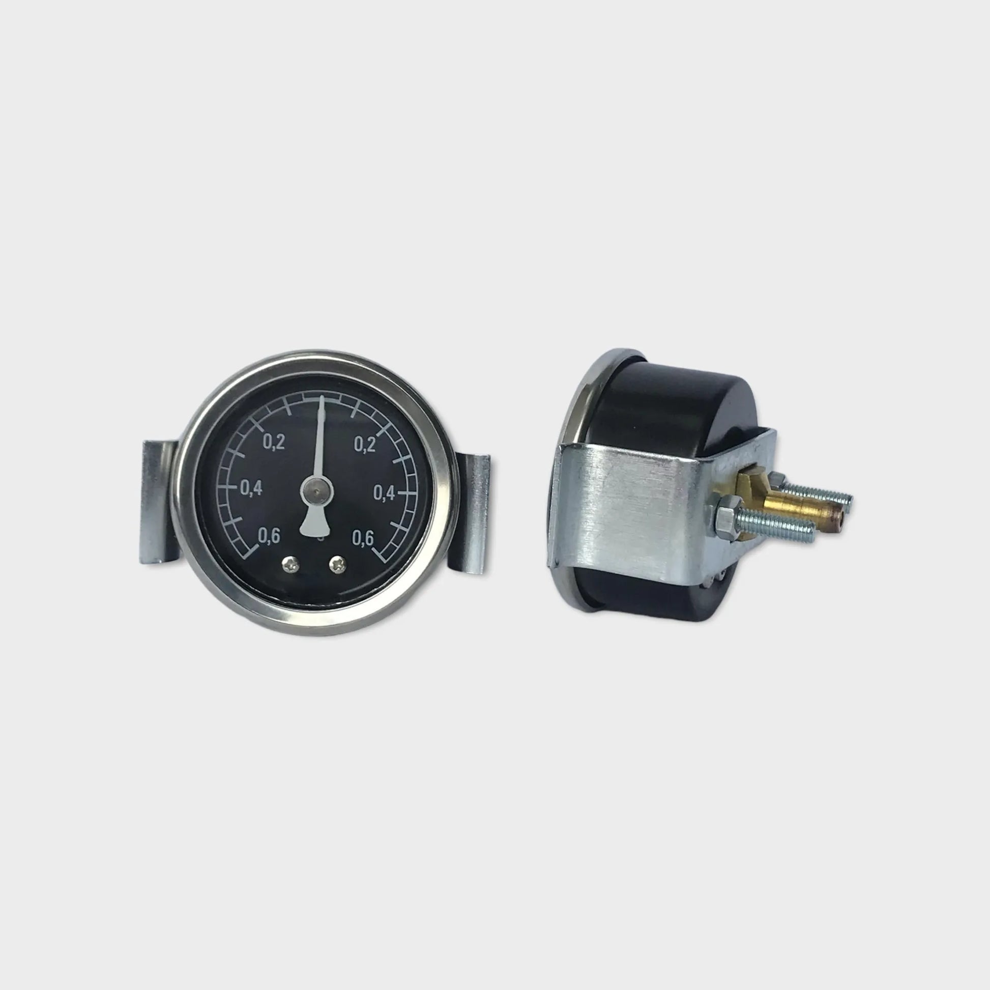 Vacuum Pressure Gauge UK Painted Steel Case with U-clamp Bracket-2
