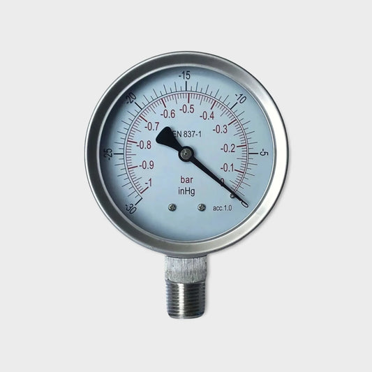 100mm Vacuum Pressure Gauges Lower Mount -30 inHg