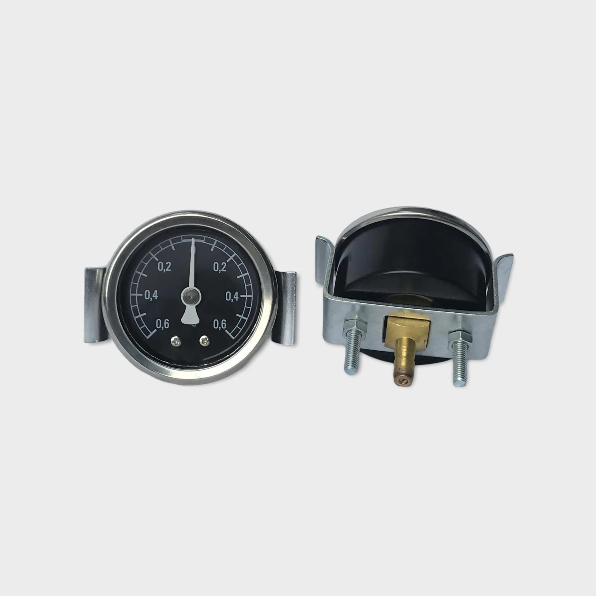Vacuum Pressure Gauge UK Painted Steel Case with U-clamp Bracket-1