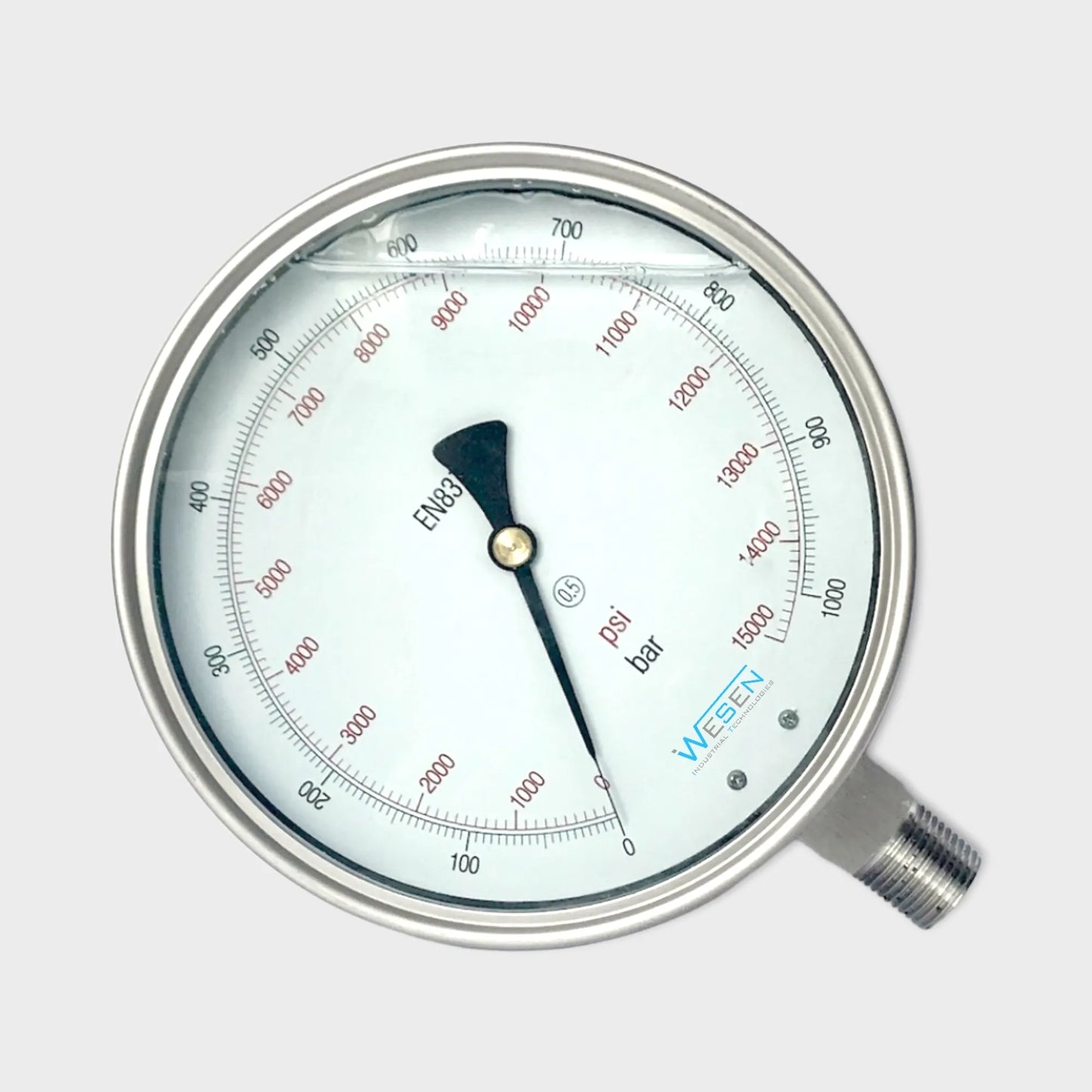 1000 Bar Pressure Gauge Glycerin Filled Bar&Psi SS 316 Dual Manometer