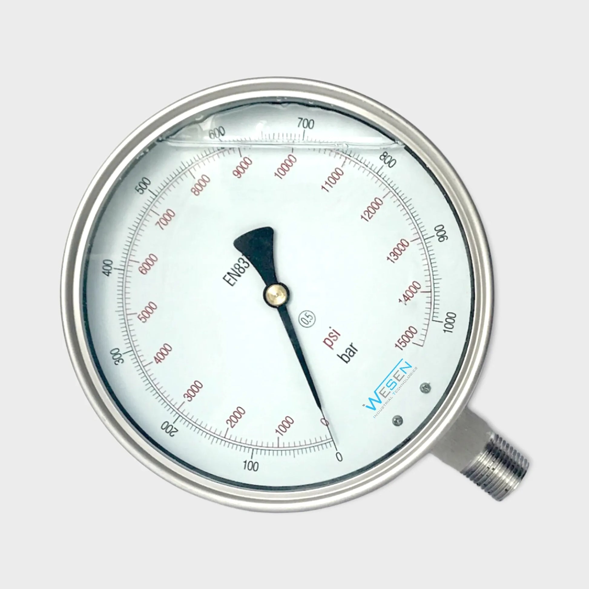 1000 Bar Pressure Gauge Glycerin Filled Bar&Psi SS 316 Dual Manometer