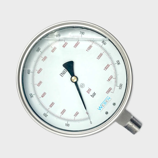 1000 Bar Pressure Gauge Glycerin Filled Bar&Psi SS 316 Dual Manometer