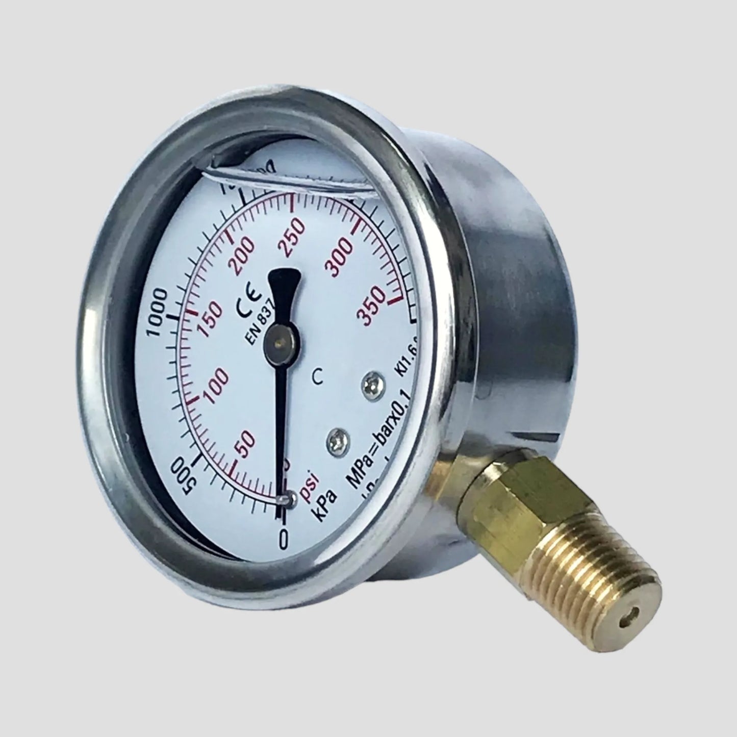 Tube Manometer Glycerin Filled Brass Connection