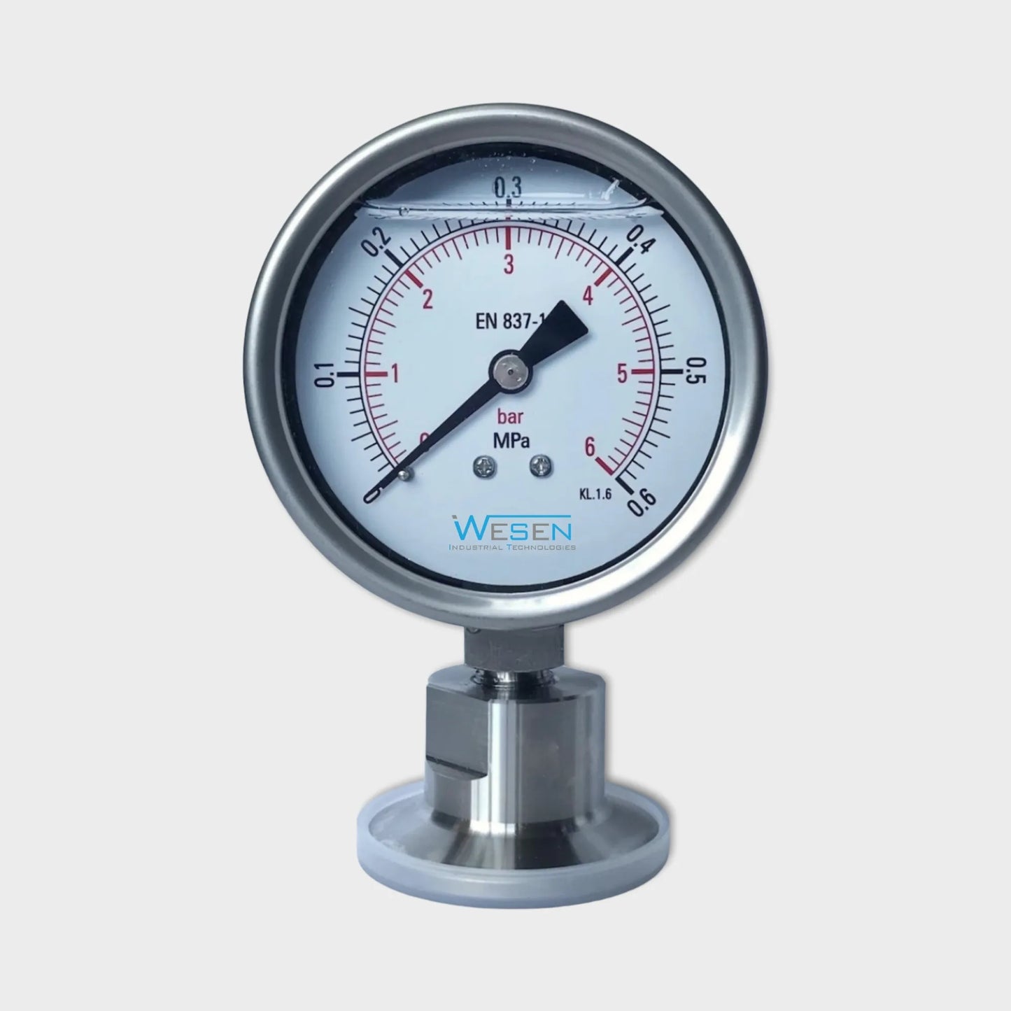 Diaphragm Sealed Pressure Gauge 80mm Glycerin Filled Stainless Steel Manometer