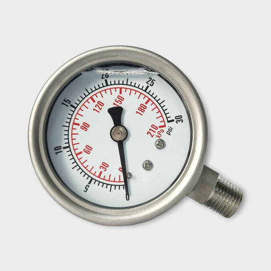 Radial Mount Manometer HVAC 30 PSI Pressure Gauge Liquid Filled