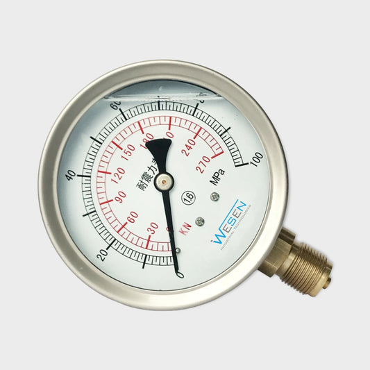 Pressure Gauge Filled With Glycerin 4 Inch Dial 100MPa 1/2 NPT