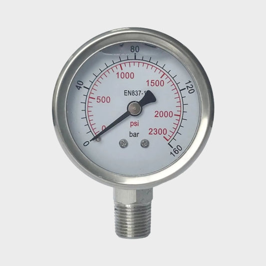 lower mount stainless steel pressure gauge