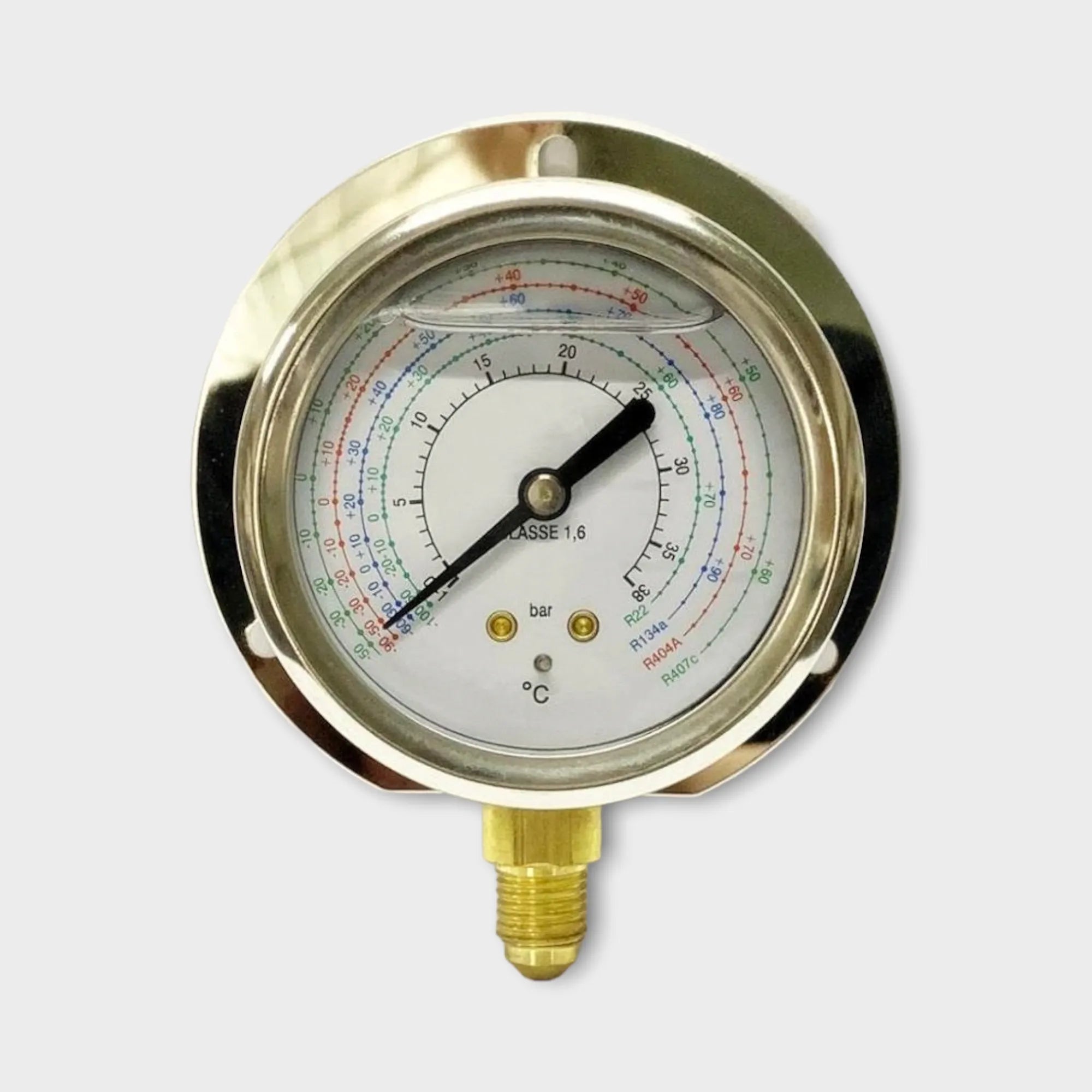 Refrigerant shop pressure gauge