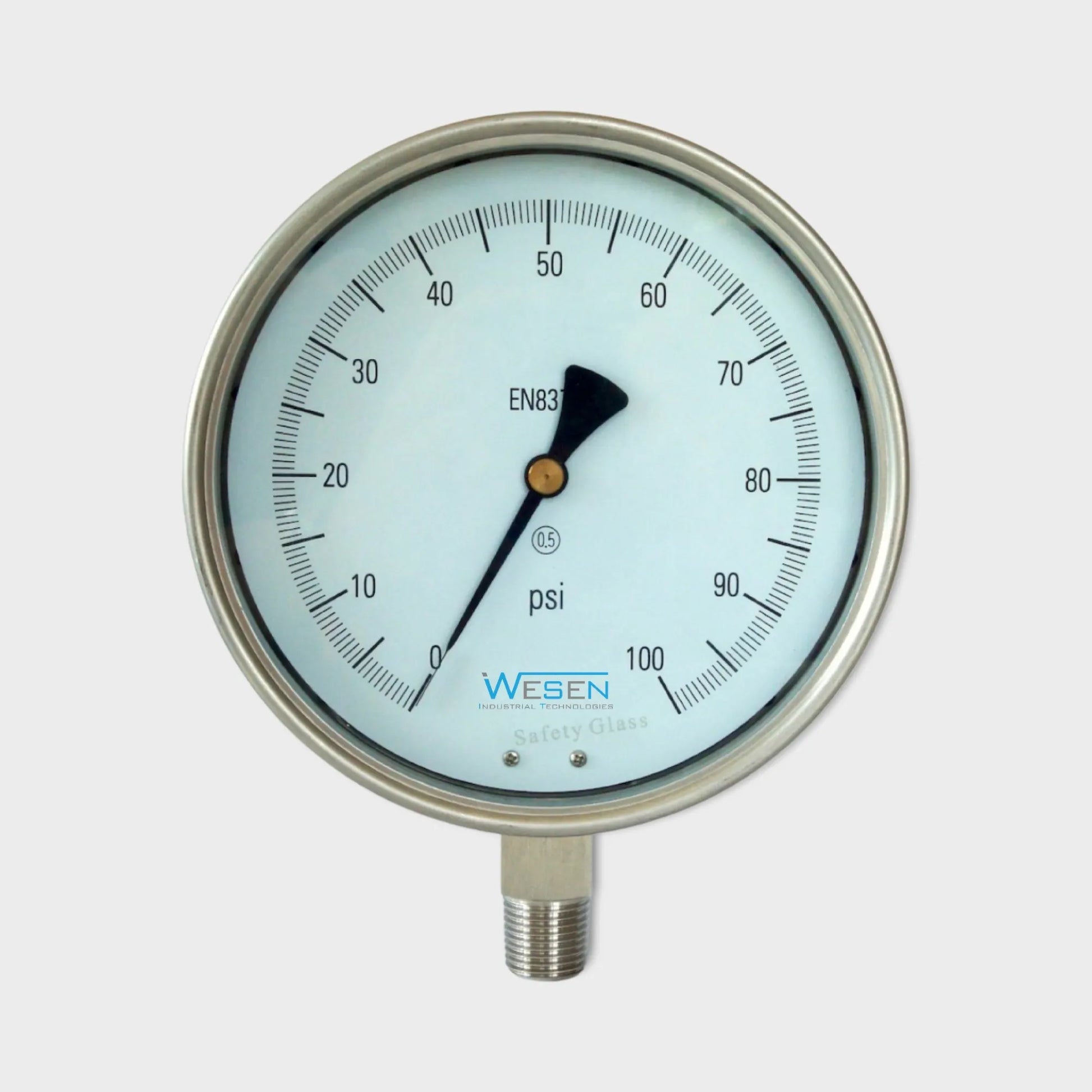 Safety top pressure gauge